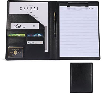 BLUNOA Schreibmappe Konferenzmappe Geschäfts Dokumentenmappe A4 PU Leder Businessmappe Ringbuch Mappe Aktenmappe Organizer Für Damen Herren