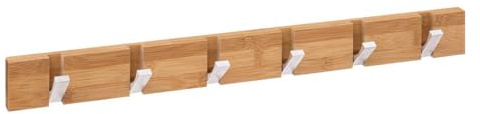 Five Kleiderhaken, Bambus, 6 Klappköpfe, Beige