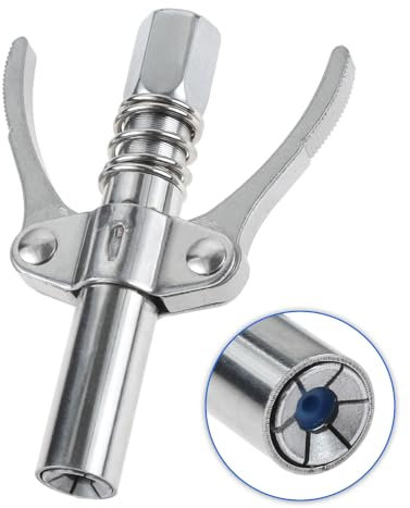 HZ-MONSTAR Accoppiatore per pistola per ingrassaggio, 10.000 PSI a doppia maniglia a sgancio rapido, punte per grasso, estremità accoppiatori, raccordi per ingrassatore compatibili con tutte le