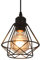 Comely Industriel Suspension Luminaire, E27 Rétro Lustre Plafonnier Vintage Métal Lampe Cage Éclairage de Plafond Abat-jour pour Restaurant Salon Chambre Cuisine Bar Couloir, Noir (sans Ampoule)