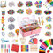 zycBernoi Bastelset Kinder DIY Basteln Bastelkoffer Bastelbedarf Material Set mit Pfeifenreiniger Kulleraugen Kreativ Scrapbooking Bastelbox Bastelsets für Mädchen
