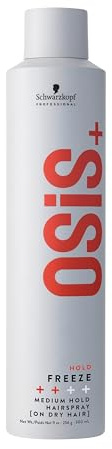 OSiS+ Freeze Medium Hold Hairspray 9oz | All Day Hold and Shine | Heat and Humidity Protection
