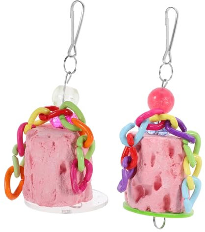 FRCOLOR 2stücke Kauspielzeug Für Kleintiere Naturstein Zähneknirschen Geeignet Für Papageien Hamster Meerschweinchen Und Andere Haustiere Farben Zufällig