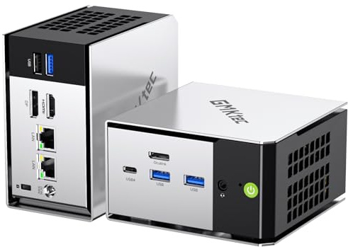 GMKtec Mini PC, M8 Desktop Computer AMD Ryzen 5 PRO 6650H (6C/12T 4.50Ghz) Dual NIC LAN 2.5GbE, 16GB LPDDR5 RAM + 1TB Hard Drive PCle SSD, Oculink, USB4, HDMI, USB-C