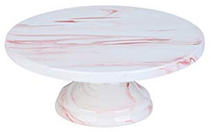 CVNIMV Cake Stand Dessert Table, Pink Gray Marble Texture Ceramic Tray 8/10 Inch Perfect Cake Display Stand Milk Tea Dessert Storage Rack,Cake/Dessert Servin