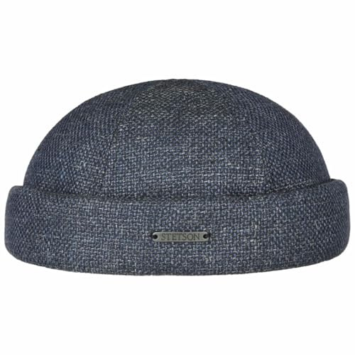 Stetson Vangordon Dockermütze Leinen-Mix Made in EU Herren Sommer Denim-dunkelblau M (56-57 cm)