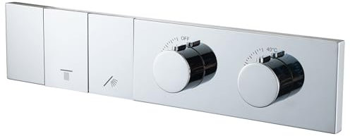 YYBAO Mischbatterie Dusche Thermostat Unterputz, Mischventil Thermostat 2 Wege Umschaltventil Dusche Messing Duschumstellventil für Regendusche, Alle Funktionen Sind Gleichzeitig Nutzbar(Chrome)