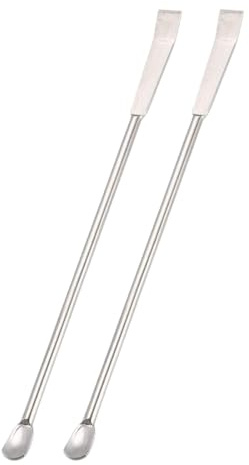 CULEO Espátulas de laboratorio 2 microcucharas de acero inoxidable para laboratorio, cuchara de acero inoxidable para laboratorio, cuchara de micromuestreo, cuchara de doble cabezal (20 cm)