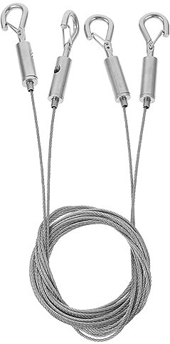 LALAFINA 2piezas Perchero De Cuerda Para Colgar Ropa De Cables De Acero Inoxidable Resistentes Ganchos Para Rieles Para Colgar Cuadros Marcos De Fotos y Lámparas Paredes o Techos