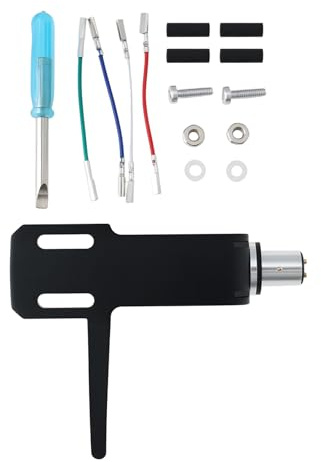 EMSea Supporto Per Testina Per Giradischi Da 8 Mm Set Di Stilo Adatto Per Vari LP Phono Nero