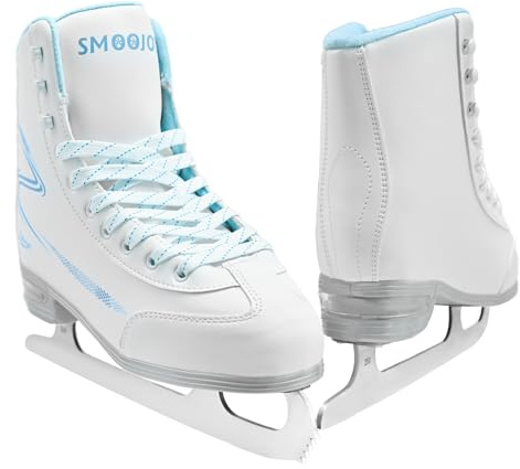 SMOOJOY Womens Ice Skates, Figure Skates with Air Cushion, Recreational Soft Beginner Figure Ice Skates for Youth Girls Boys
