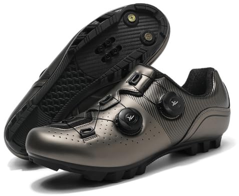 Cykelskor herr dam andningsbara halkfria MTB cykel sneaker mountainbike cykel träningsskor unisex inomhus utomhus spinn cykelskor snurra sko, Brun, 39.5 EU