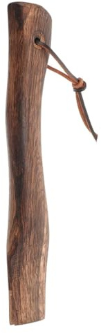 Durlo Manche de hache avec boucle en cuir, manche de hachette de rechange de 260 mm de long avec coin, texture en bois lisse, résistant aux chocs, pour ferme arboricole