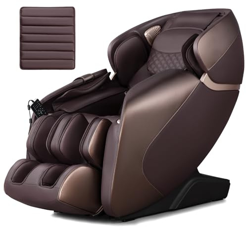 Generisch Relaxe Massagesessel Ganzkörper, Massagestuhl elektrisch mit Heizung und Luftkompression, Shiatsu Massage Chair, Relaxsessel Zero Gravity SL Track (Kaffee)