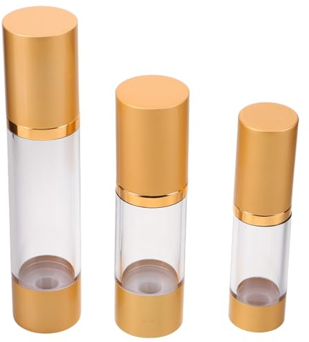 PACKOVE 3 Pièces Flacons Pompe Airless Rechargeables Distributeurs de Lotion Sous Vide pour Crème Visage Cosmétique Contenants Vides Précis et Portables