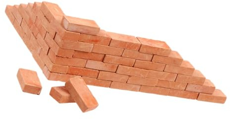 Parliky 60 pièces Briques Miniatures Argile Réalistes pour Maison de Poupée Modélisme Échelle Décor Jardin DIY Briques Terre Cuite pour Construction Maquette