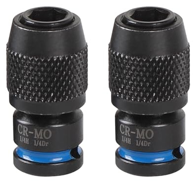 CPROSP 2pcs Adaptador para Llaves de Vaso, 1/4 Cuadrado a 1/4 Hexágono