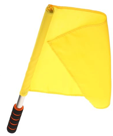 FOMIYES Bandiera di Segnalazione Arbitrale Portatile Gialla Impugnatura Antiscivolo per Sport Leggeri e Segnalazione Stradale – Attrezzatura Sportiva per Arbitri e Conduzione Gare
