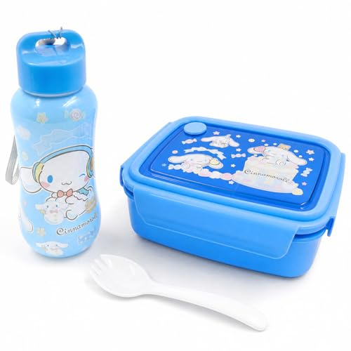 MIFKLMV Boîte à Lunch Cartoon Imprimé avec Poignée Kawaii et 4 Points de Verrouillage - Bento Boîte Alimentaire pour Fruits et Snacks, Idéale pour Enfants et Adultes 800ml