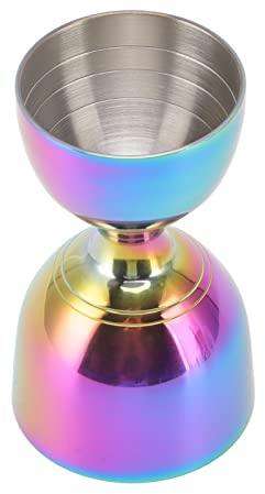 MAJONMMERD Medidor de Cóctel, Jigger de Barra, 30 60ml de Acero Inoxidable con Apertura Ancha y Alta Precisión para Licor de Cóctel (30/60ml Colorido)