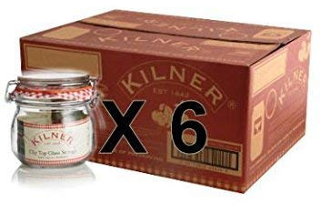 Set of 6 Kilner 0.125L Clip Top Preserve Preserving Jam Pickle Glass Storage Jar
