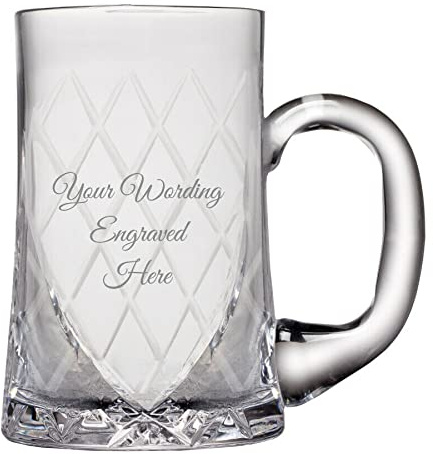 County Engraving Personalised Engraved 24% Lead Crystal Cut Pint Tankard & Silk Lined Gift Box