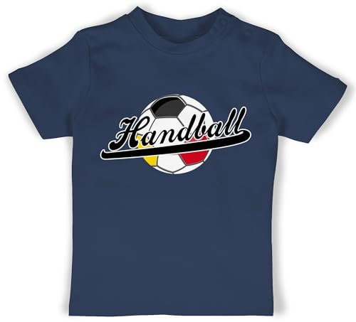 Baby T-Shirt Mädchen Jungen - EM 2026 Trikot Ersatz - Handball Deutschland - 12/18 Monate - Navy Blau - Sport wm 25. Geburtstag 2022 Handball+sprüche 2024 Ball