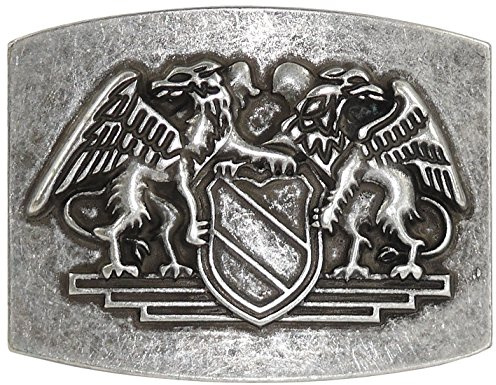 Harrys-Collection Buckle Gürtelschnalle Badener Wappen 40mm, altmessing | hochwertiges Wechselbuckle für Trachten, robustes Metall, ideales Zubehör für Motivgürtel, perfekt für das Oktoberfest