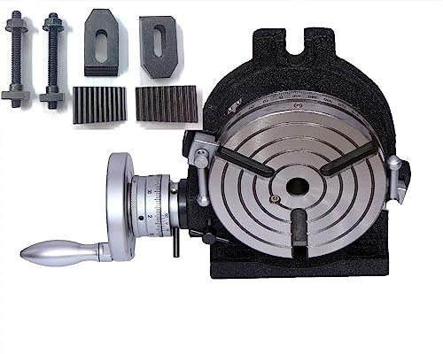 6 (150 mm) Precision HV6-3 Slot Rotary Table with M8 Clamp Kit for Milling Machine