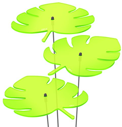 SUNPLAY Sonnenfänger - Monstera-Blatt Set - 3X Grün- Ø 20 cm Durchmesser + Schwingstäbe