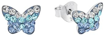 AMOR - Kinder Ohrringe 925 Silber - mit Preciosa - Schmetterling Ohrstecker - AMR-E0050