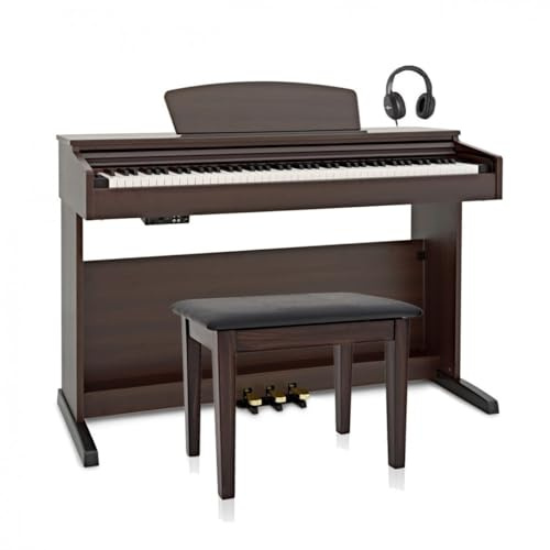 DP-10X Digital Piano by Gear4music & Piano Stool Pack, Dark RW