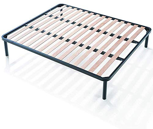 Evergreenweb - Rete Letto Matrimoniale 180x200 a Doghe in Legno Ortopedica, Rinforzata 4 Piedi Smontabili, Struttura in Ferro, Base da Incasso per Tutti Tipi di Letti e Materassi Offerta