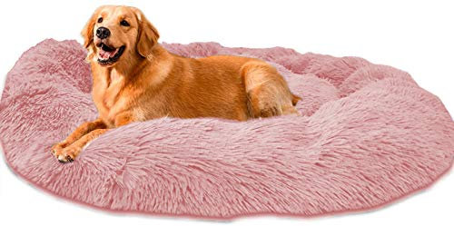 Loir Hundebett Tierbett Katzenbett Hundesofa Katzensofa Kissen Weich, 120 cm, Rosa, Flauschig, rutschfest, Waschbar, für große und extra-große Katzen Hunde