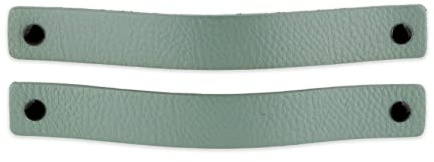 Brute Strength – Tiradores de cuero – 20 x 2,5 cm – Verde – 2 unidades | Tiradores y asas de cuero plena flor para armarios, cajones y cómodas; incluye tornillos cortos y largos