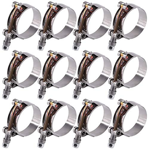 Glarks 8 morsetti per tubi flessibili in acciaio inox da 44-51 mm con bullone a T per tubo flessibile di aspirazione turbo, morsetti per intercooler