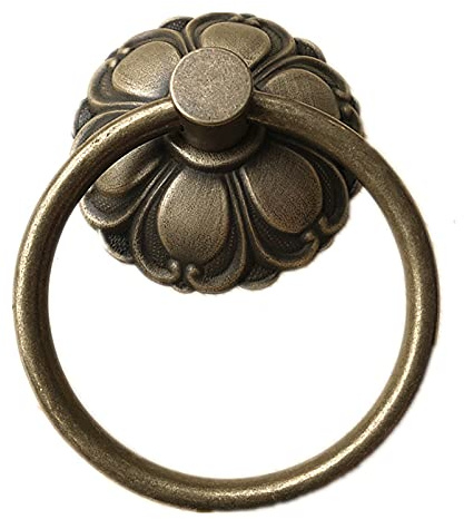 MMQGQ Retro-Blumen-förmiger Messing-türklopfer, Antike Verdickter Anti-rost-türgriff, Fronttür-Dekoration Zubehör Für Gartenhof(Color:EIN)