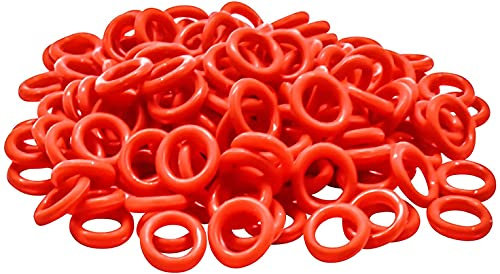 200 Pieces Rubber O-Ring Switch Dampeners Keycap White for Cherry MX Key Switch Keyboards Dampers (Red)