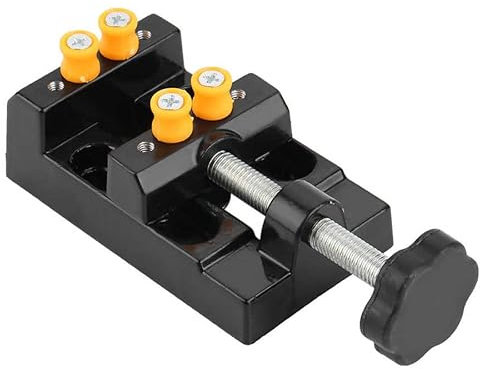 Treki Mini-Schraubstock für Tischplatte, universell einsetzbar, für Schmuck, Nussbaum, Reparatur von DIY, Skulptur, Handwerk, Mutter