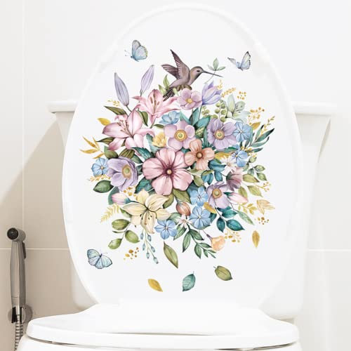 Arawat 4 St. Wandtattoo Blumen Wandaufkleber Küche Abziehbilder für Toilette Pflanze Wanddekoration für Badezimmer Wanddeckel Boho Wand Toilette Wanddekoration Zimmerdekoration Wandtattoo