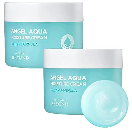ECO BEYOND Angel Aqua - Juego de regalo de crema calmante (paquete de 2) – Gel hidratante e hidratante para piel seca con perifollo salvaje y cica (300 ml) por LG Beauty