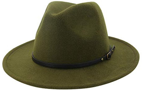 Herren & Frauen breite Mütze mit Gürtelschnalle Verstellbare Outback-Hüte Trucker Cap Blau Rot (Army Green, One Size)