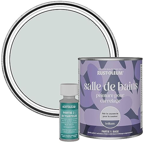 Rust-Oleum Grey Water-Resistant Bathroom Tile Paint in Gloss Finish - Dove 750ml