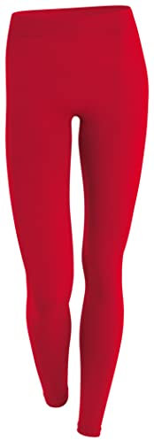 Yenita Thermoleggings Gefütterte Damen Legging mit Innenfleece im 2er Pack, Winter Seamless Thermo Legging in Rot, GR: M/L