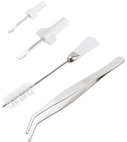 sourcing map 4Pcs Cleaning Sewing Machine Tool Double Headed Lint Brush, Tweezer, 2 Different Size Screwdrivers