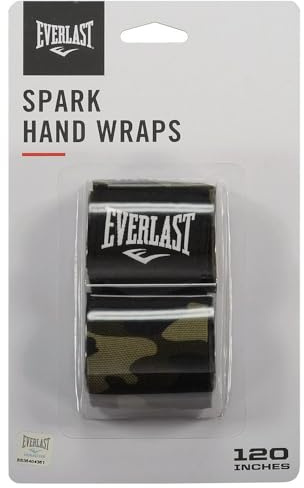 Everlast Unsiex Erwachsene Sport Boxen Handbandagen Spark Handwraps, Grün Camouflage, 120