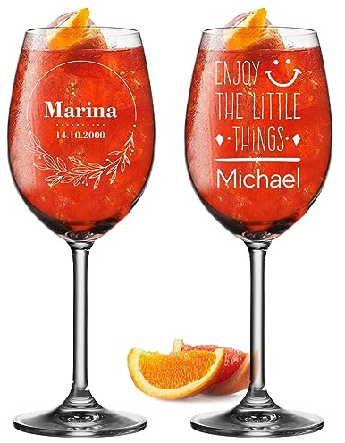 Aperol Gläser 2er-Set 460 ml für Aperitif mit Gravur - das Geburtstagsgeschenk - geeignet für Aperitif, Wein und Sangria - die Geschenkidee zum Muttertag und Vatertag - für echte Genießer