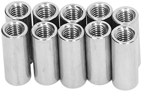 Tissting 10 Stück Langmutter M8 x 1,25 (12mm OD, 30mm Länge) - Runde Stangenmutter Aus Edelstahl 304 Für Verbindungsmuttern Und Kupplungsmuttern In Heimdekoration Und Maschinenwartung
