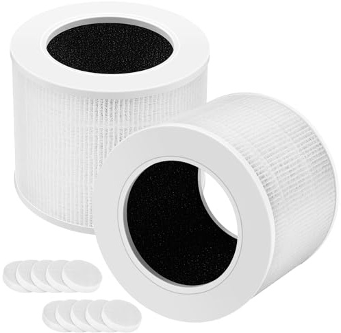 2 Pack Core Mini Replacement Filter Fit for LEVOIT Core Mini Air Purifier | 3-in-1 High Efficiency HEPA Core Mini Replacement, 2 Pack Filter + 10pcs Aroma Pads