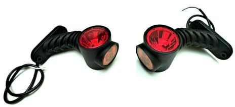 MelTruck 2x LED Umrissleuchte für LKW PKW Anhänger Traktor Bagger Van Wohnmobil, 12V/24V, E9, Positionsleuchte vorne/Seite/hinten, 4 LEDs, schwarz (lange 125 mm)
